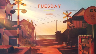 夕阳下回家的小路