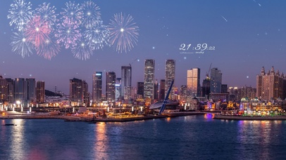 璀璨城市夜景（带鱼屏）