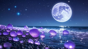 月下海滩