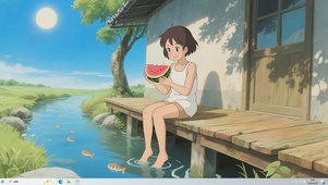 夏天吃西瓜桌面主题