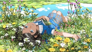 田野间的小女孩