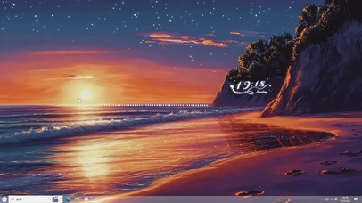 唯美海滩夕阳-桌面主题