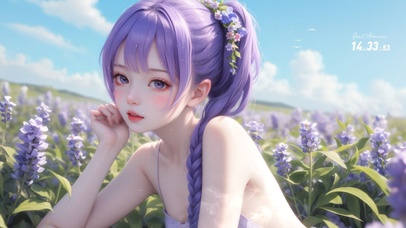 紫色薰衣草女孩