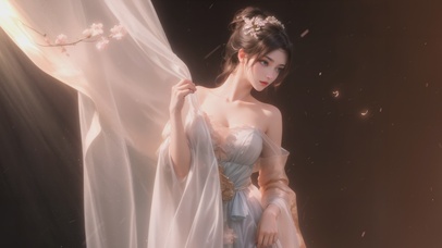 清秀甜美国风汉服美少女