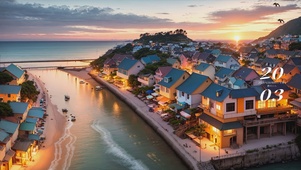 夕阳海滩