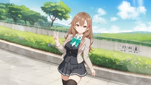 唯美公园泡泡少女