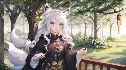 唯美古风狐耳少女