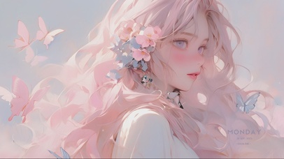 粉发少女