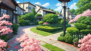 4K唯美治愈动漫城市街道