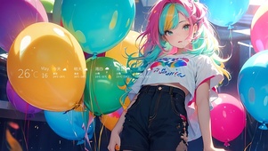 4k高清气球女孩