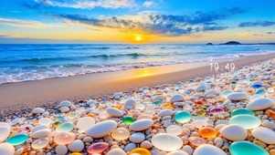 梦幻海边鹅卵石