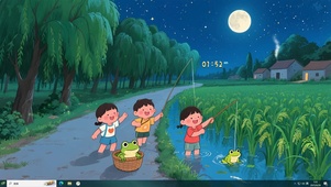 童年de夏夜稻田