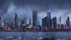 雨天科技赛博朋克之城