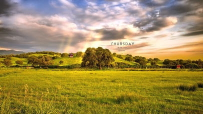 治愈夕阳黄昏平原