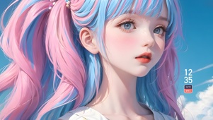4k可爱炫彩少女