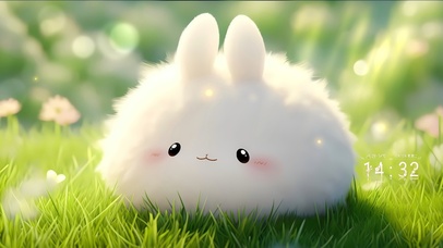 草地可爱小白兔