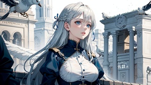 可爱白鸽少女
