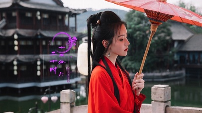 4k古装红衣美女