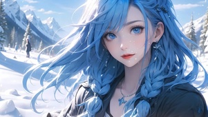 冬季滑雪女孩