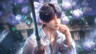 雨落绣球，伞下祁煜