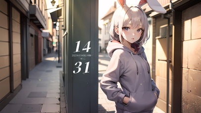 午后小巷兔耳少女