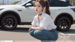 汽车清纯美女
