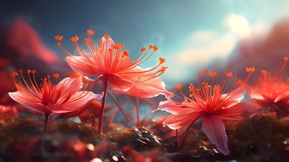 艺术创意设计烟雾缭绕彼岸花01