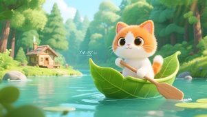 划船的猫咪