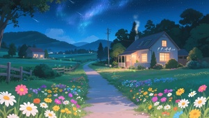 夏夜乡村小路