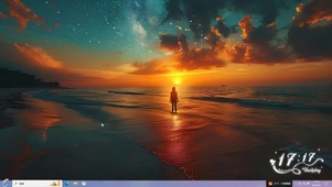 夕阳背影