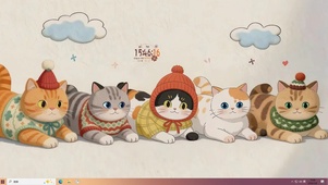 可爱猫咪排排坐