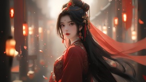 古风红妆少女