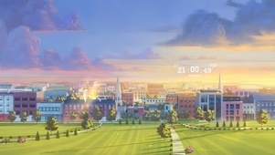 美丽城市夕阳