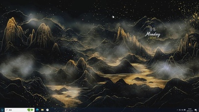 黑金古风AI插画-桌面主题