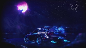 4K月夜_未来科技跑车