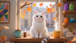 秋天窗台猫咪