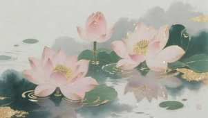 莲开见金，富贵自来