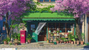 粉樱寄信-桌面主题