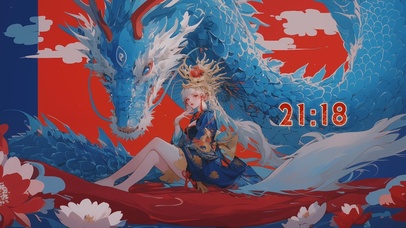 国潮二次元插画美少女