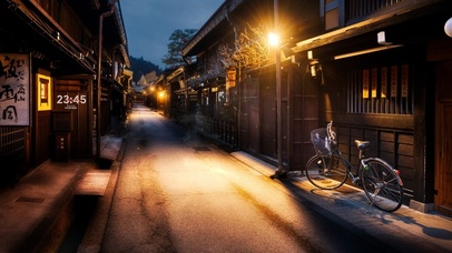 4k 治愈唯美日式夜晚街道