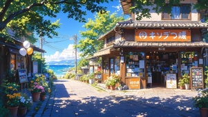夏日温馨小镇