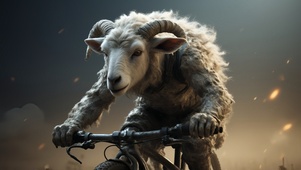 十二生肖之羊骑单车