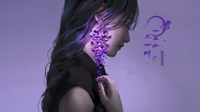 唯美紫藤花美女