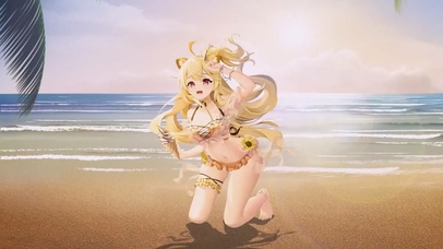 沙滩泳装美少女