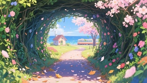 通往海边小屋的隧道