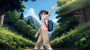 唯美山野少女
