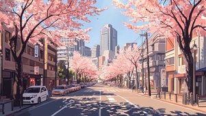落樱城市街道