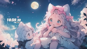 猫耳女孩与萌宠
