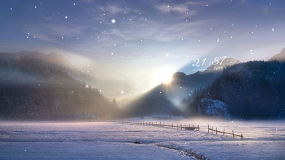 唯美治愈清晨迷雾雪景