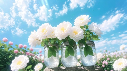 琉璃盏中的小花